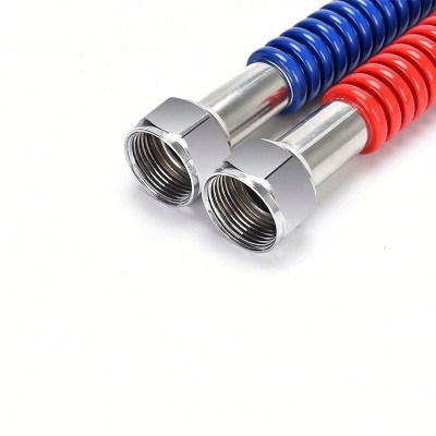 Cheap blue red color pvc coating corrugated flexible gas extension hose