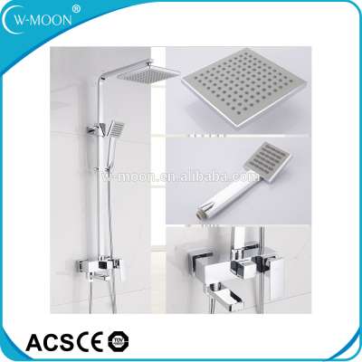 Bathroom Luxury Modern Wall Mounted Brass Rain Shower Mixer Set